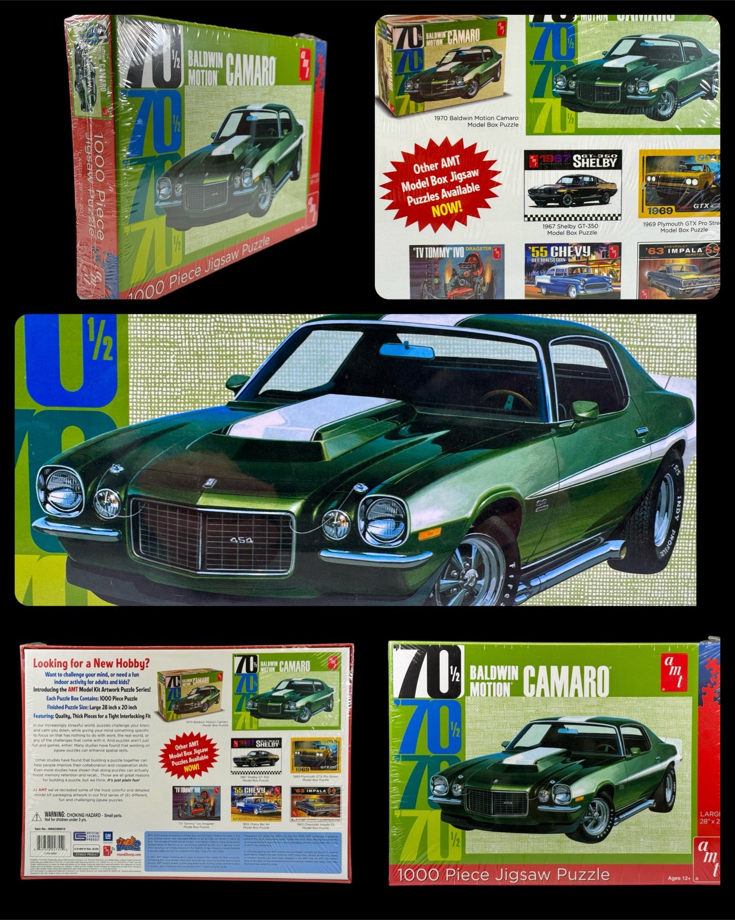 AMT 1970 1/2 Baldwin Motion Camaro 1000 Piece Jigsaw Puzzle AWAC009/12 Factory Sealed Box