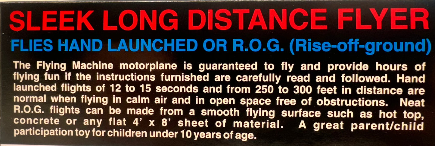Guillows Flying Machine ROG Deluxe Rubber Powered Airplane