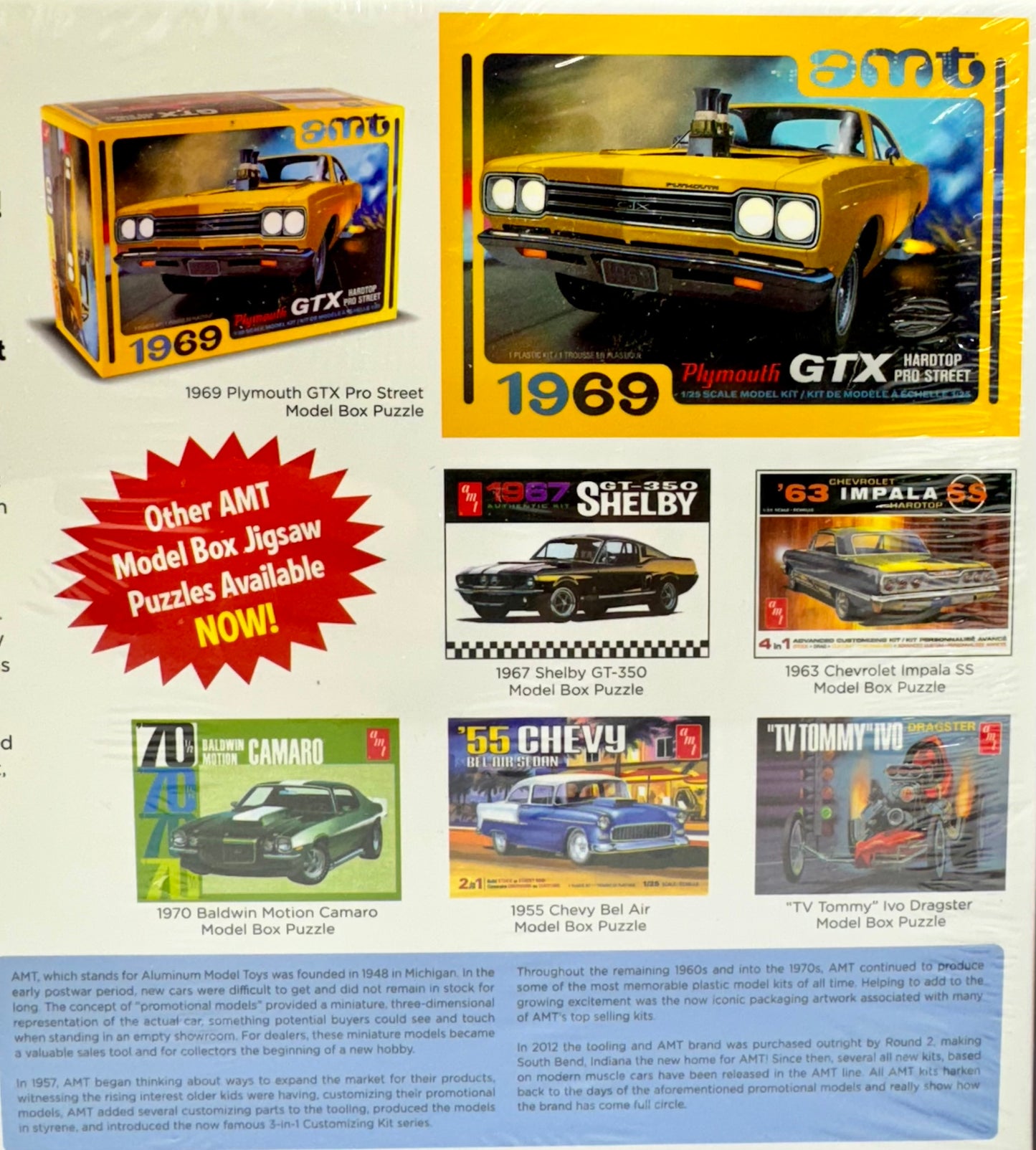 AMT 1969 Plymouth GTX Hardtop 1000 Piece Jigsaw Puzzle AWAC009/12 Factory Sealed