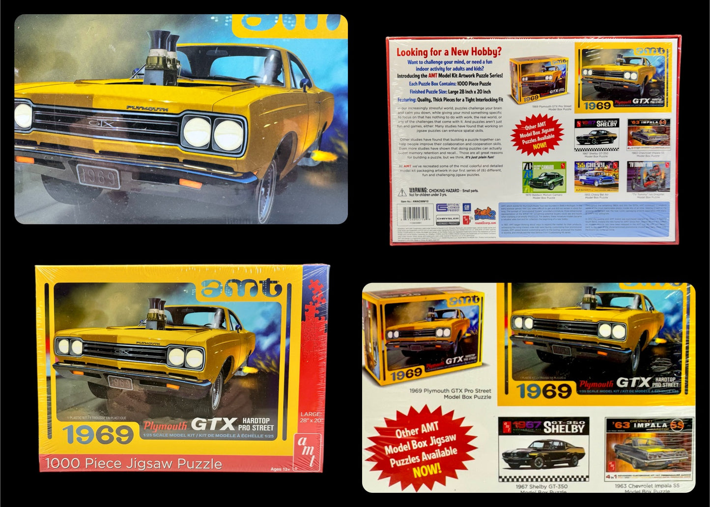 AMT 1969 Plymouth GTX Hardtop 1000 Piece Jigsaw Puzzle AWAC009/12 Factory Sealed