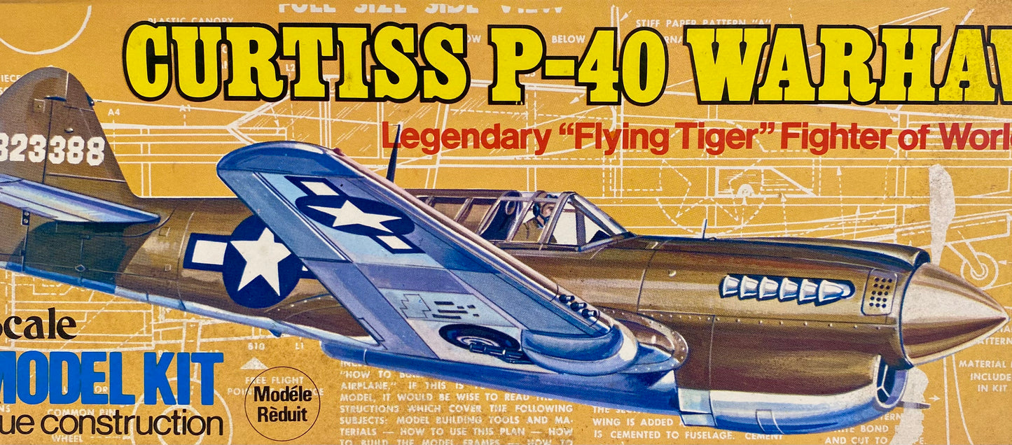 Guillows Curtiss P-40 Warhawk Balsa Wood Kit