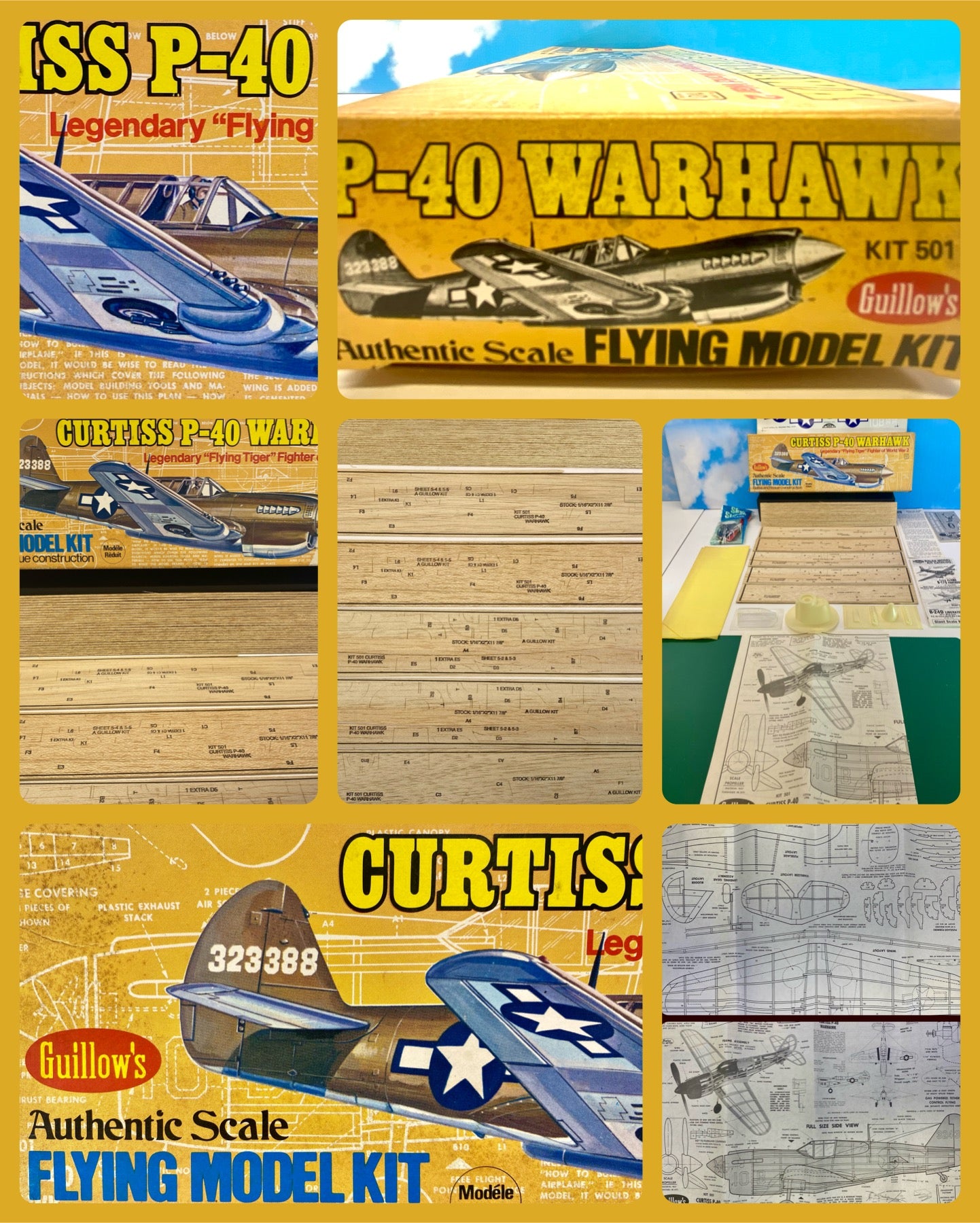 Guillows Curtiss P-40 Warhawk Balsa Wood Kit