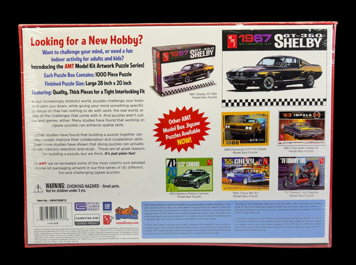 AMT 1967 Shelby GT350 Mustang 1000 Piece Jigsaw Puzzle AWAC009/12 Factory Sealed