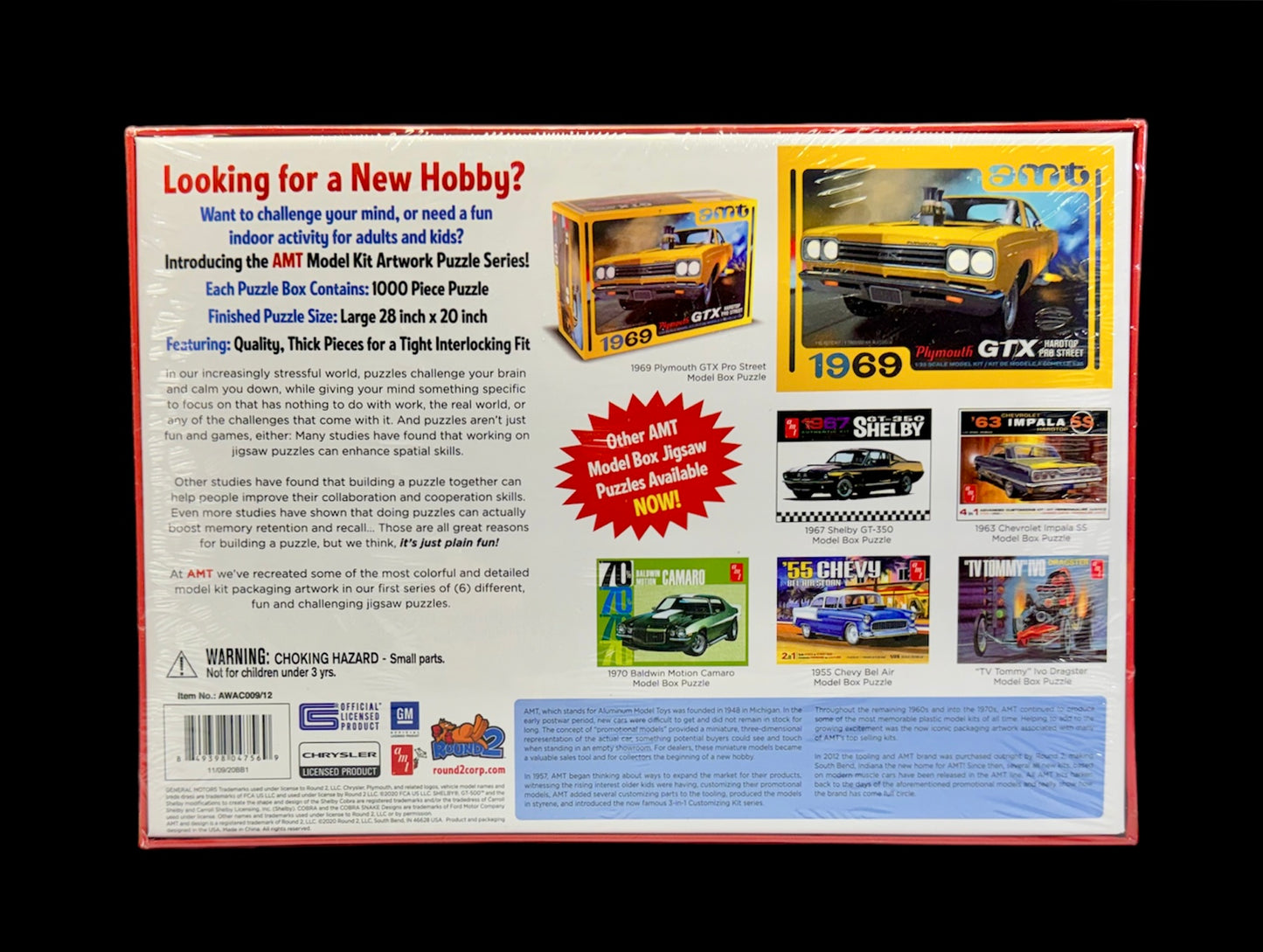 AMT 1969 Plymouth GTX Hardtop 1000 Piece Jigsaw Puzzle AWAC009/12 Factory Sealed