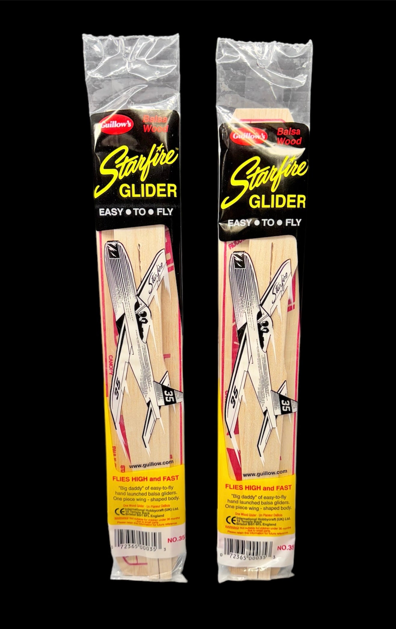 Two Guillows Starfire Balsa Wood Glider Airplane - Model #35 - GREAT SUMMER FUN -