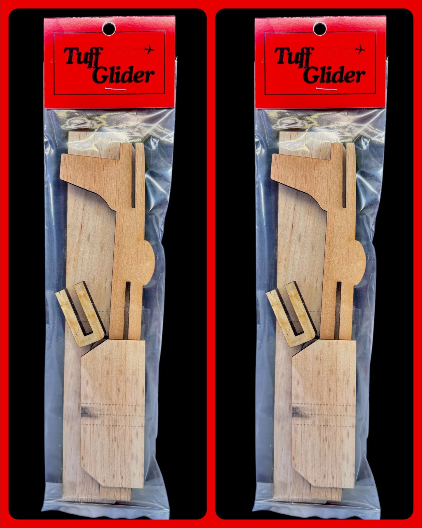 Lot of (2) Innovative New Hand Launch "Tuff Gliders" 9" Wingspan Precision Laser Cut Balsa Made In The U.S.A.