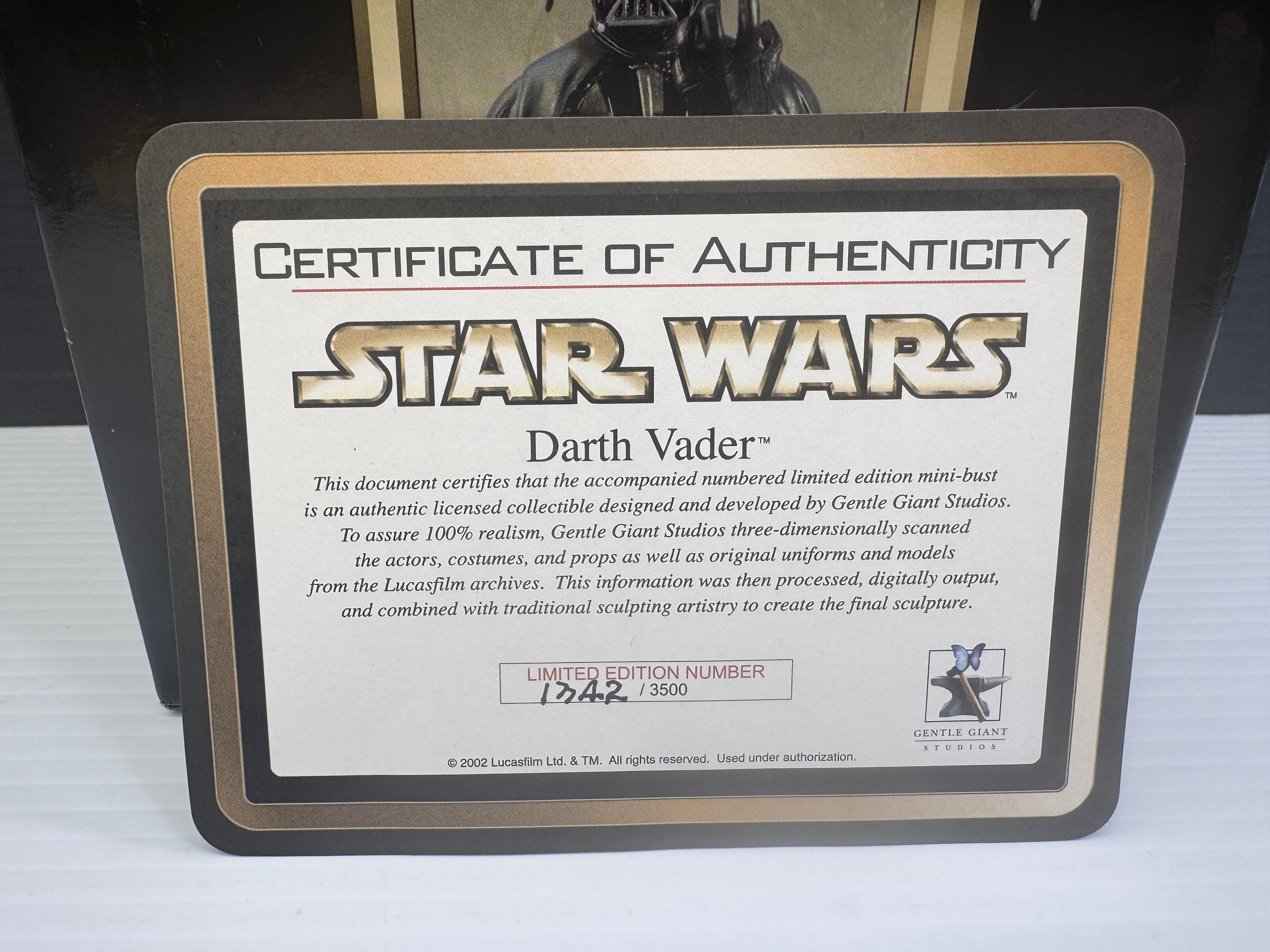 Gentle Giants Darth Vader Collectable Bust 1342/3500 – Coyote Hobby