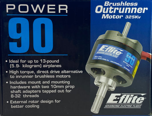 Power 90 Brushless Outrunner Motor, 325Kv: 4mm Bullet