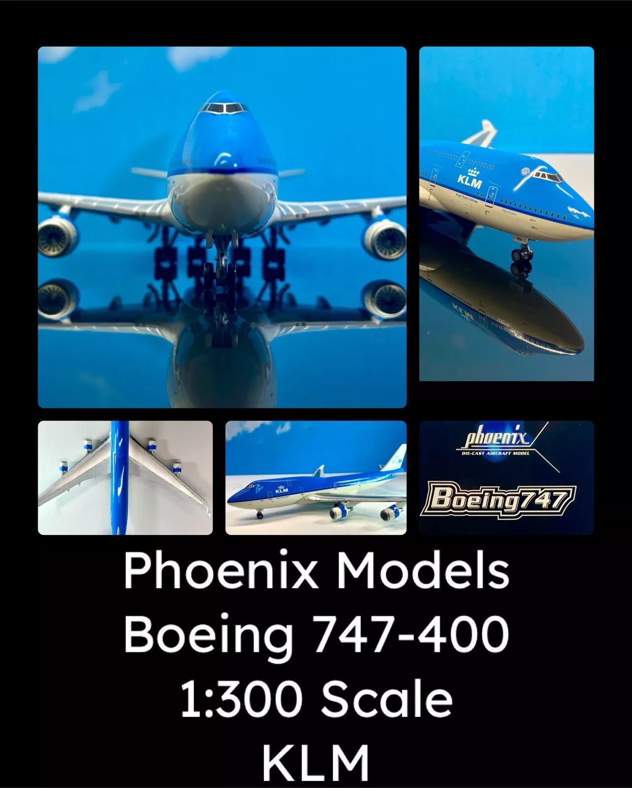 Phoenix Models 1:300 Boeing 747-400 KLM Royal Dutch Airlines #PH3KLM047 NIB RARE